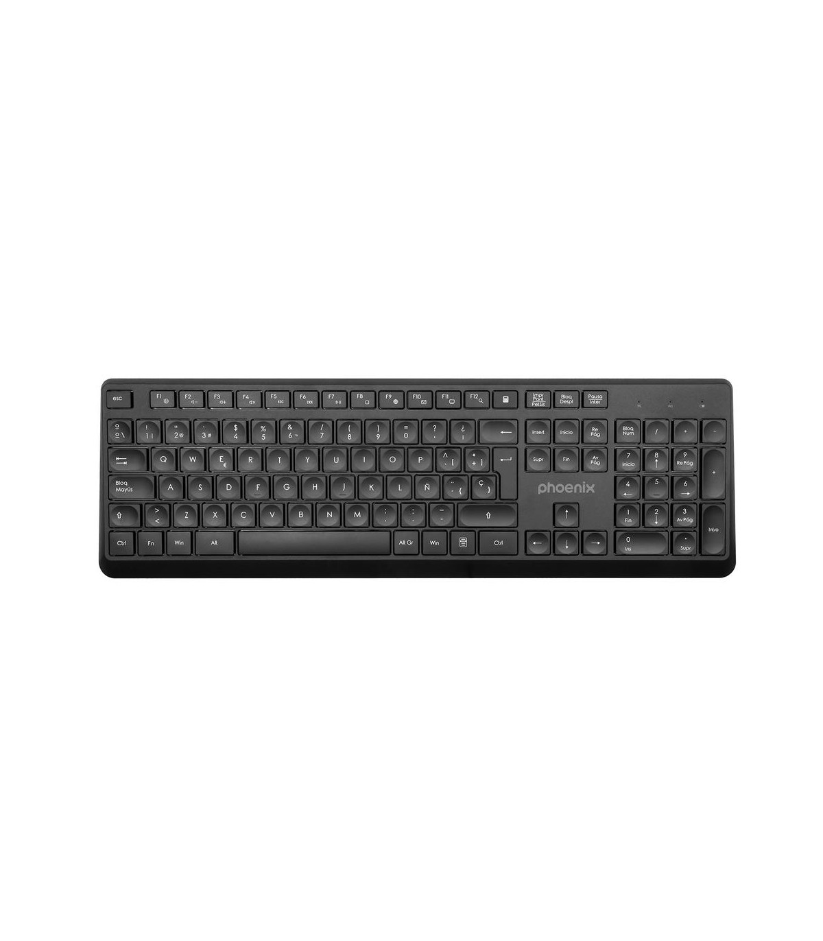 Phoenix combo teclado multimedia + ratón inalámbrico con receptor usb 1600dpi