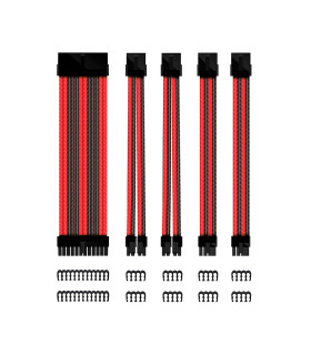 Kit de extension phoenix cables fuente de alimentacion 30cm 24 pines - 4 + 4 pines - 6 + 2 pines negro y rojo