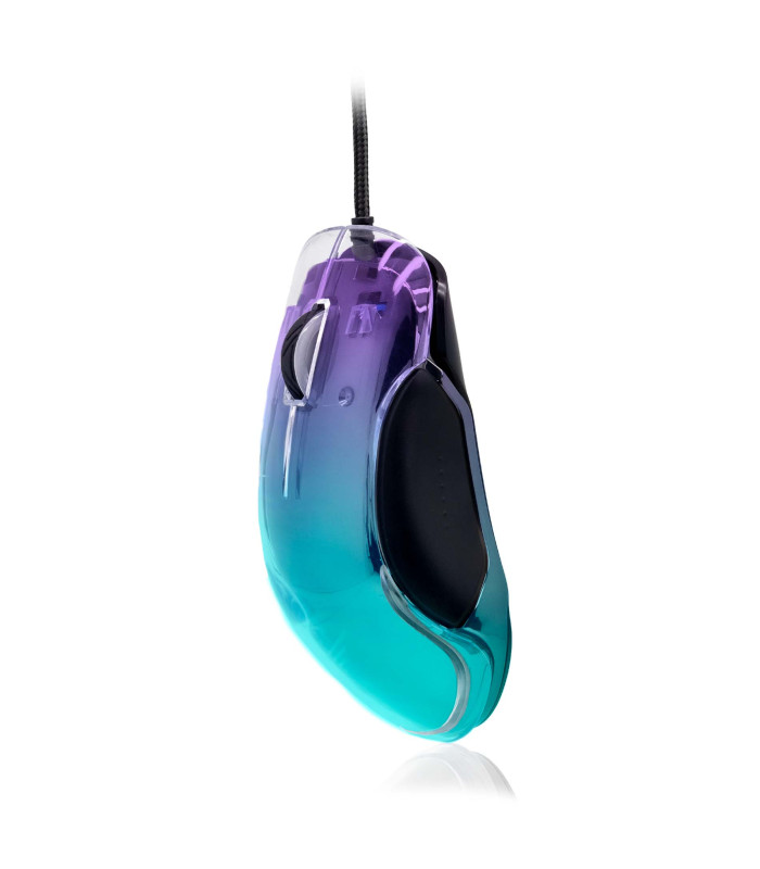 Ratón gaming phoenix banshee transparente rgb 10000 dpi con cable