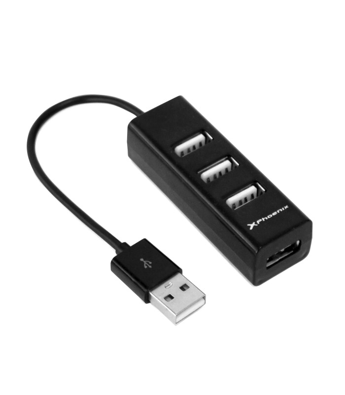 Hub usb portatil phoenix 4 puertos usb 2.0 cable conector usb flexible diseño compacto