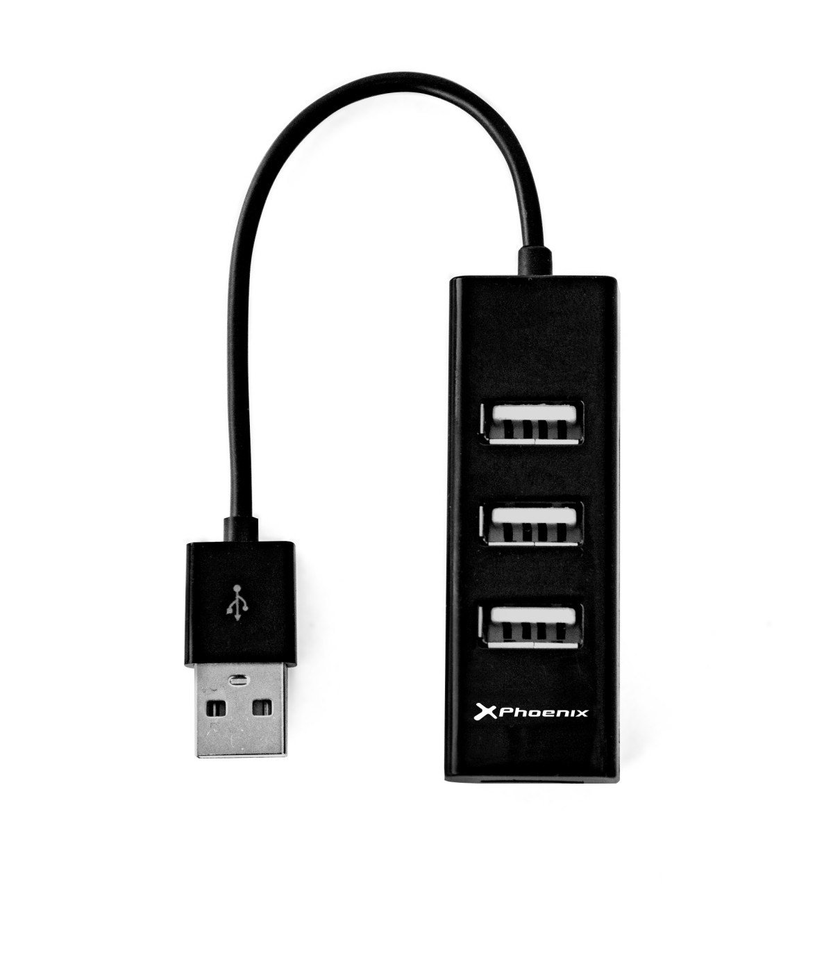 Hub usb portatil phoenix 4 puertos usb 2.0 cable conector usb flexible diseño compacto