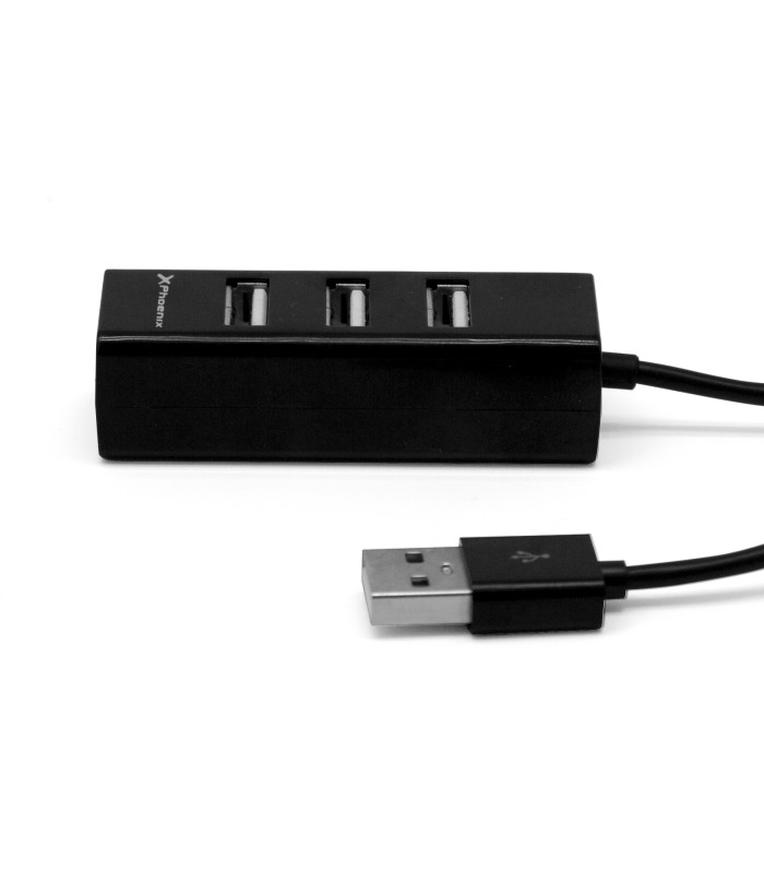Hub usb portatil phoenix 4 puertos usb 2.0 cable conector usb flexible diseño compacto