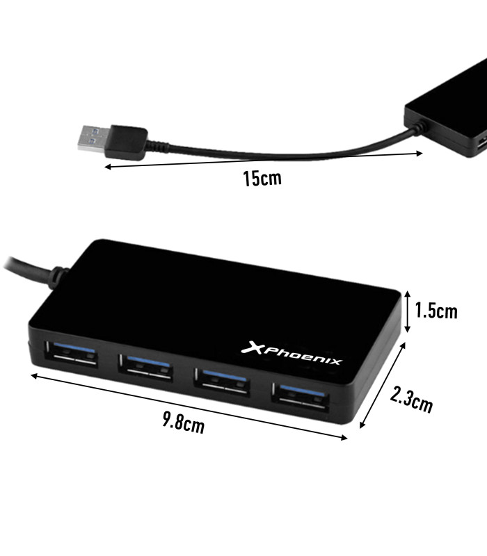Hub phoenix usb 4 puertos usb 3.0 portatil