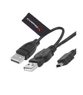 Cable 2 conectores usb 2.0 a  mini usb b 5 pines 1.5 m