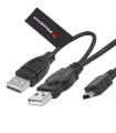 Cable 2 conectores usb 2.0 a mini usb b 5 pines 1.5 m