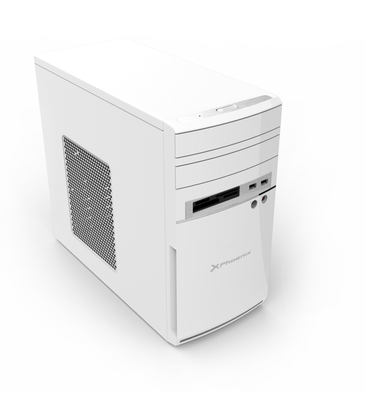 Caja ordenador phoenix anthracite micro atx lector de tarjetas blanca