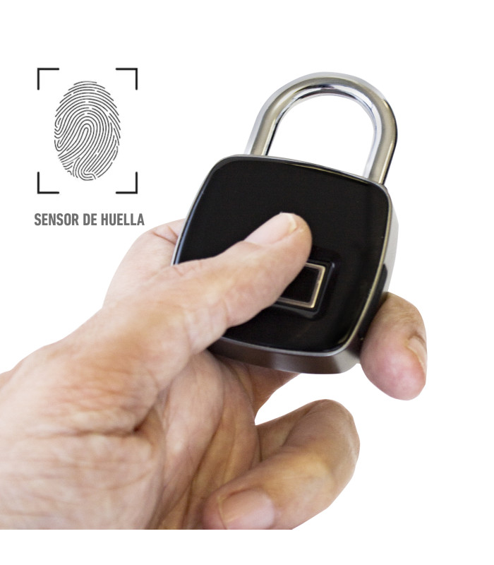 Candado con huella dactilar phoenix - hasta 10 personas distintas - resistente al agua ip65 uso exterior