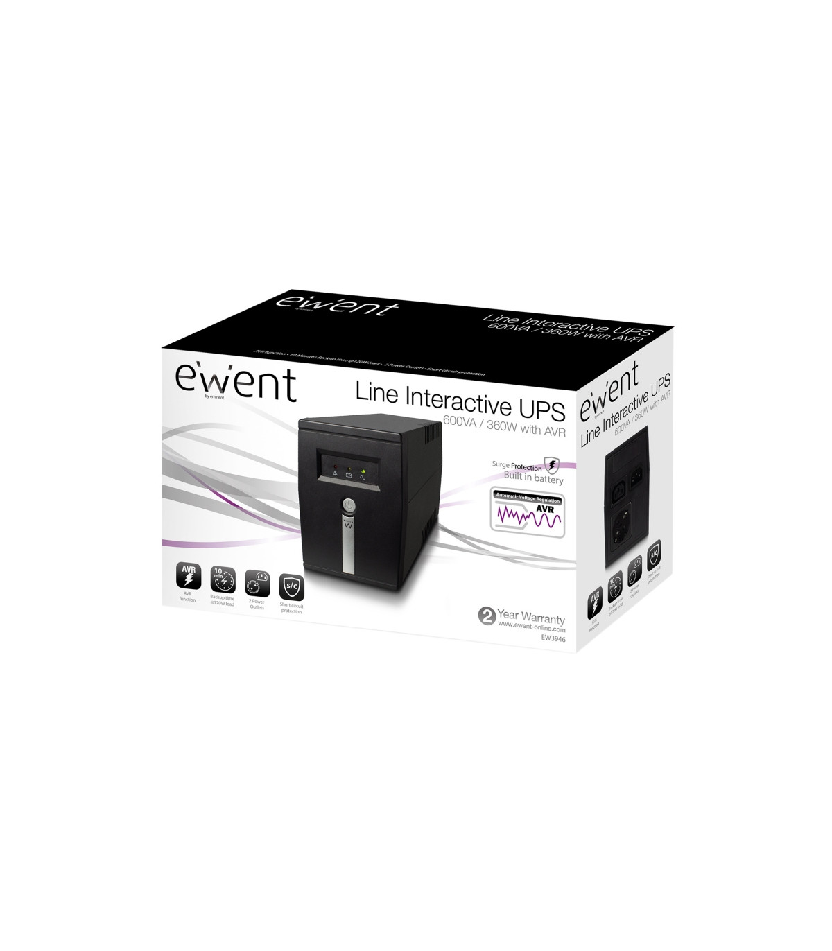 EWENT SAI EW3946 UPS 600VA Line Interactive