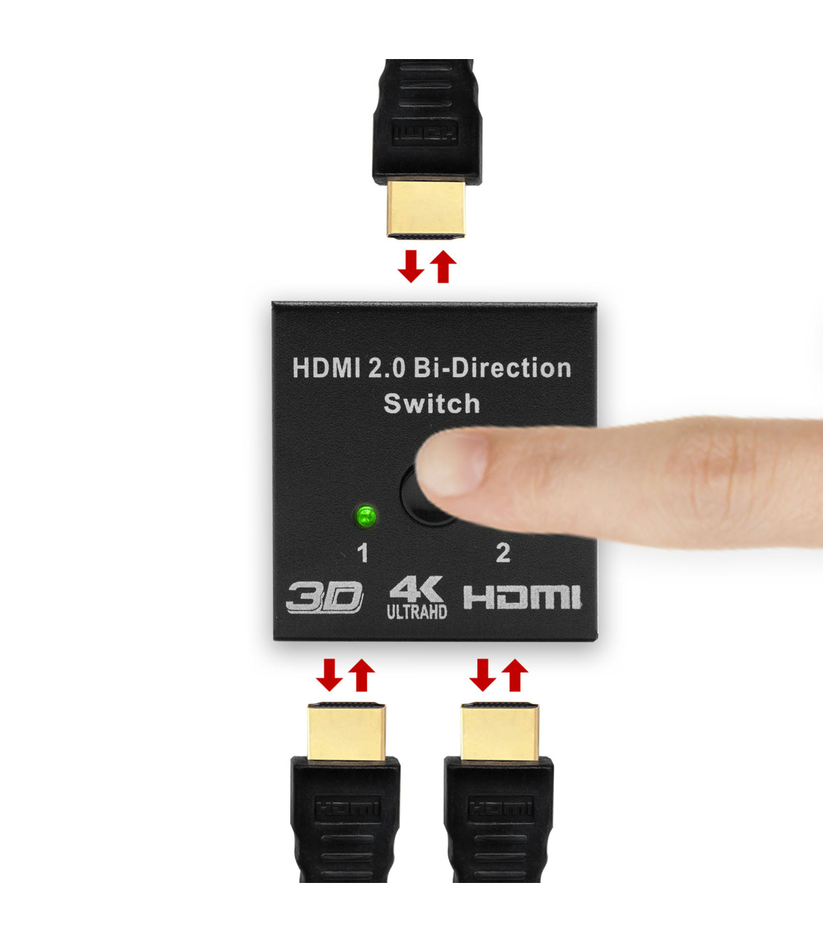 Hub 2 hdmi splitter 4k con conmutador manual