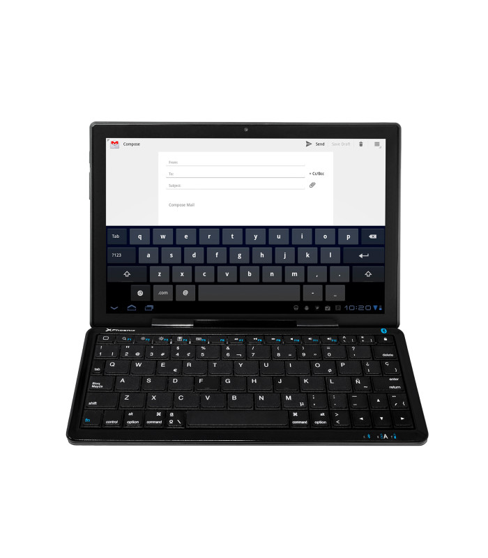 Mini teclado bluetooth con soporte para tablet y movil smartphone universal