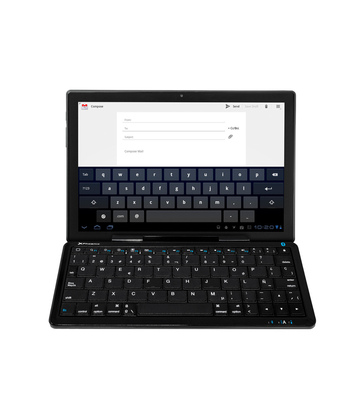 Mini teclado bluetooth con soporte para tablet y movil smartphone universal