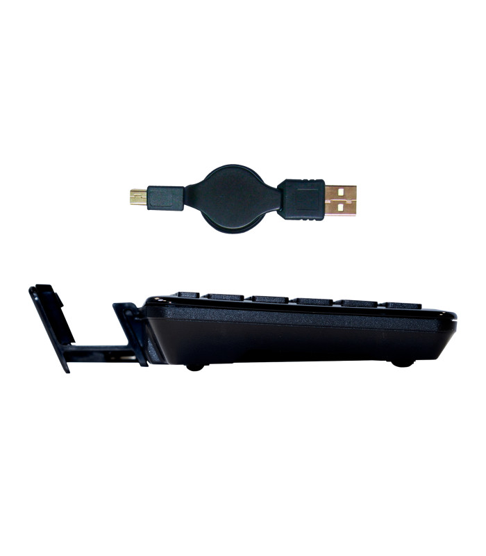 Mini teclado bluetooth con soporte para tablet y movil smartphone universal