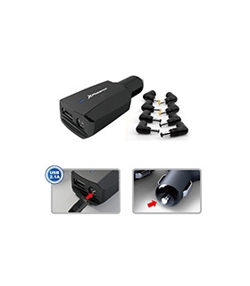 Cargador adaptador universal 90w phoenix phlaptopcarcharger para coche - vehiculo - mechero para portatil - netbooks - puerto us