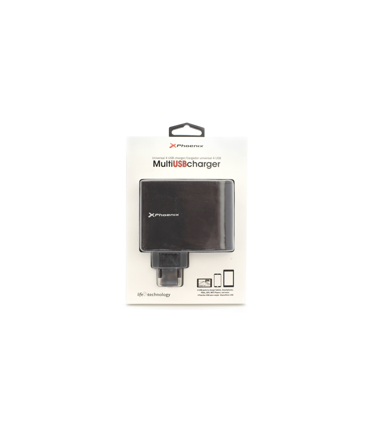 Cargador de pared 5.1v de 4 entradas usb 2.1a