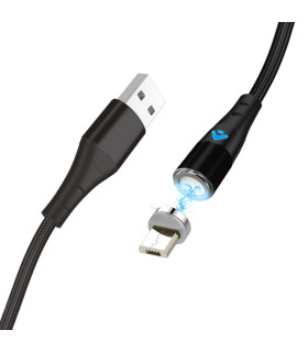 Cable de carga rápida 3a y datos - magnético - micro usb - 1 m
