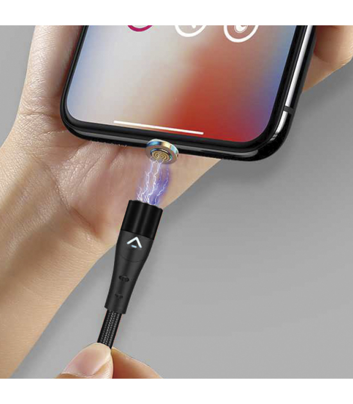 Cable de carga rápida 3a y datos - magnético - micro usb - 1 m