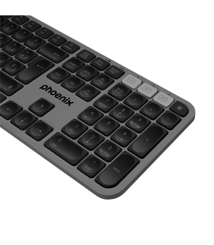 Teclado inalámbrico multidispositivo phoenix k300 blueooth dual y 2.4ghz