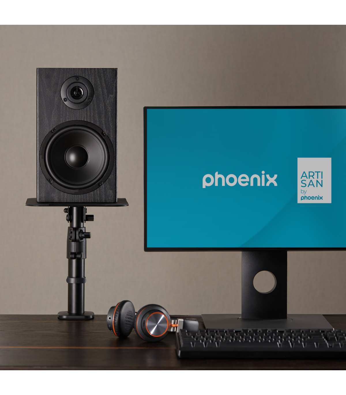Soportes universales phoenix para altavoces de escritorio - ajustables en altura e inclinación