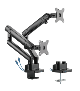 Phoenix mstand2 brazo articulado resorte de gas para doble monitor hasta 27 vesa 75 x 75 - 100 x 100 incluye 2 usb