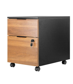 Cajonera phoenix artisan combinación negro y madera nogal