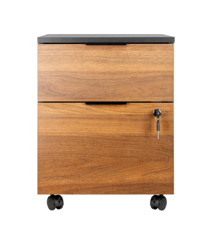 Cajonera phoenix artisan combinación negro y madera nogal