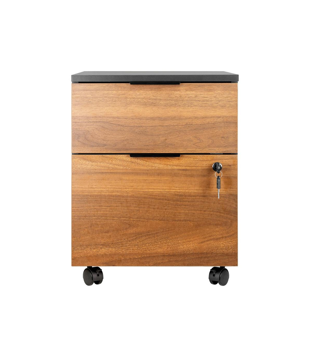 Cajonera phoenix artisan combinación negro y madera nogal