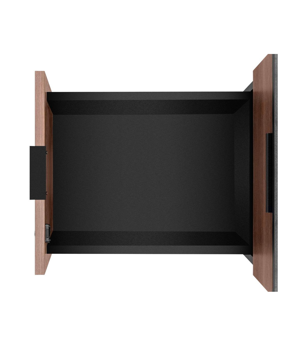 Cajonera phoenix artisan combinación negro y madera nogal