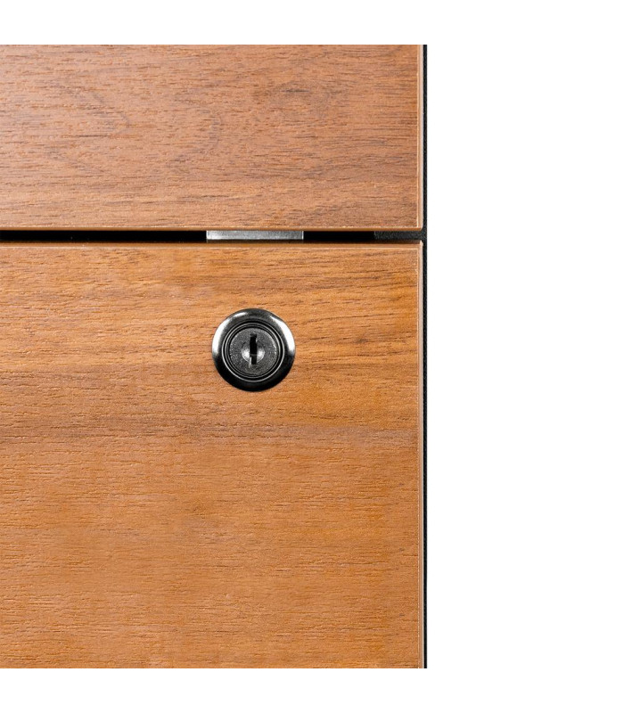 Cajonera phoenix artisan combinación negro y madera nogal