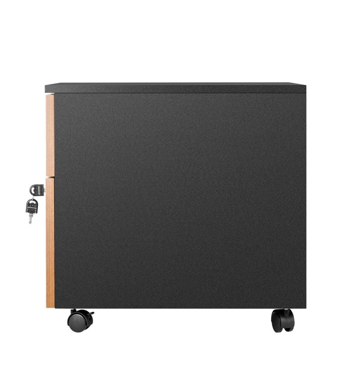 Cajonera phoenix artisan combinación negro y madera nogal