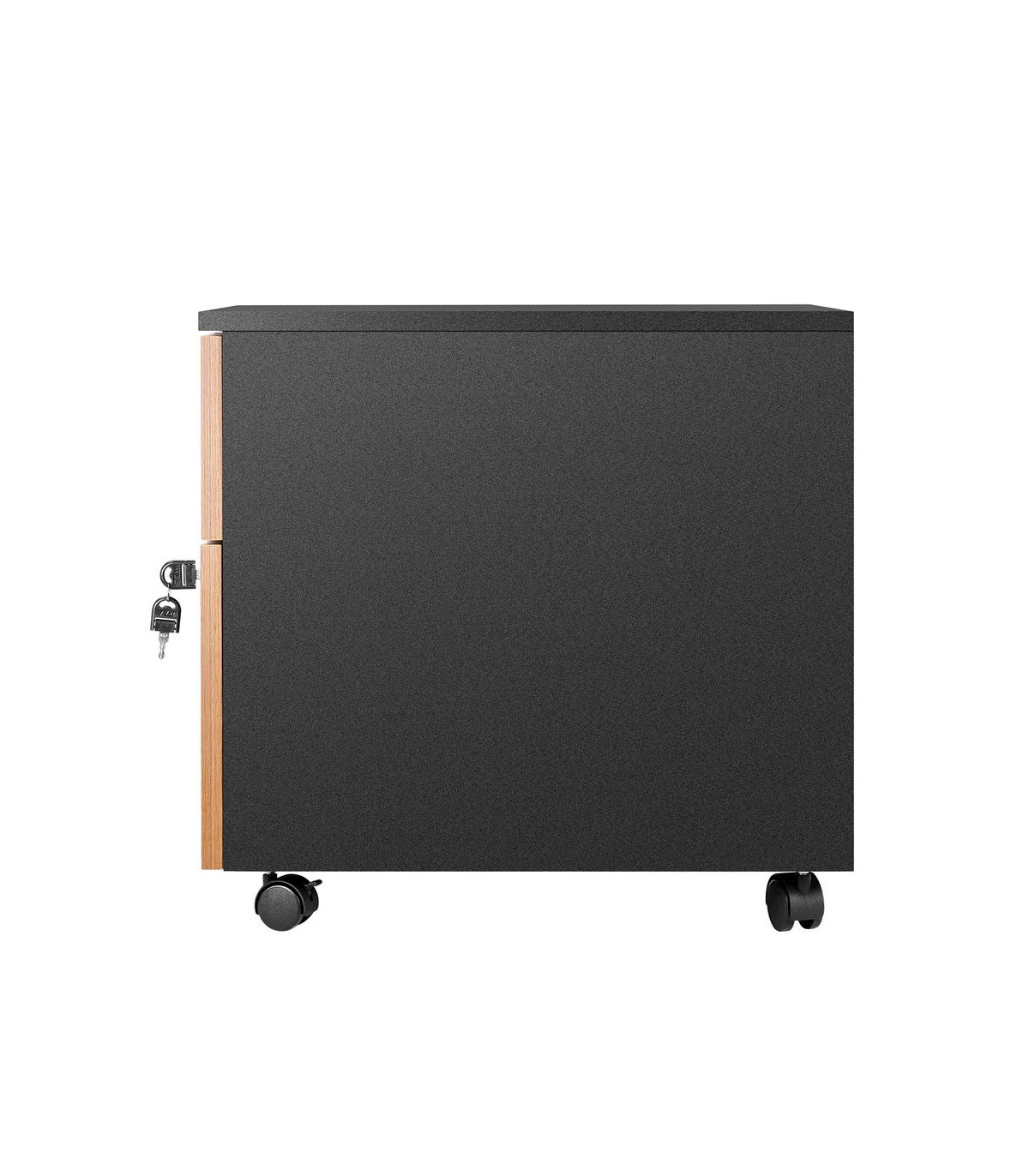 Cajonera phoenix artisan combinación negro y madera nogal