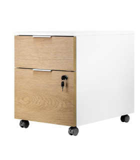 Cajonera phoenix artisan combinación blanca y madera natural