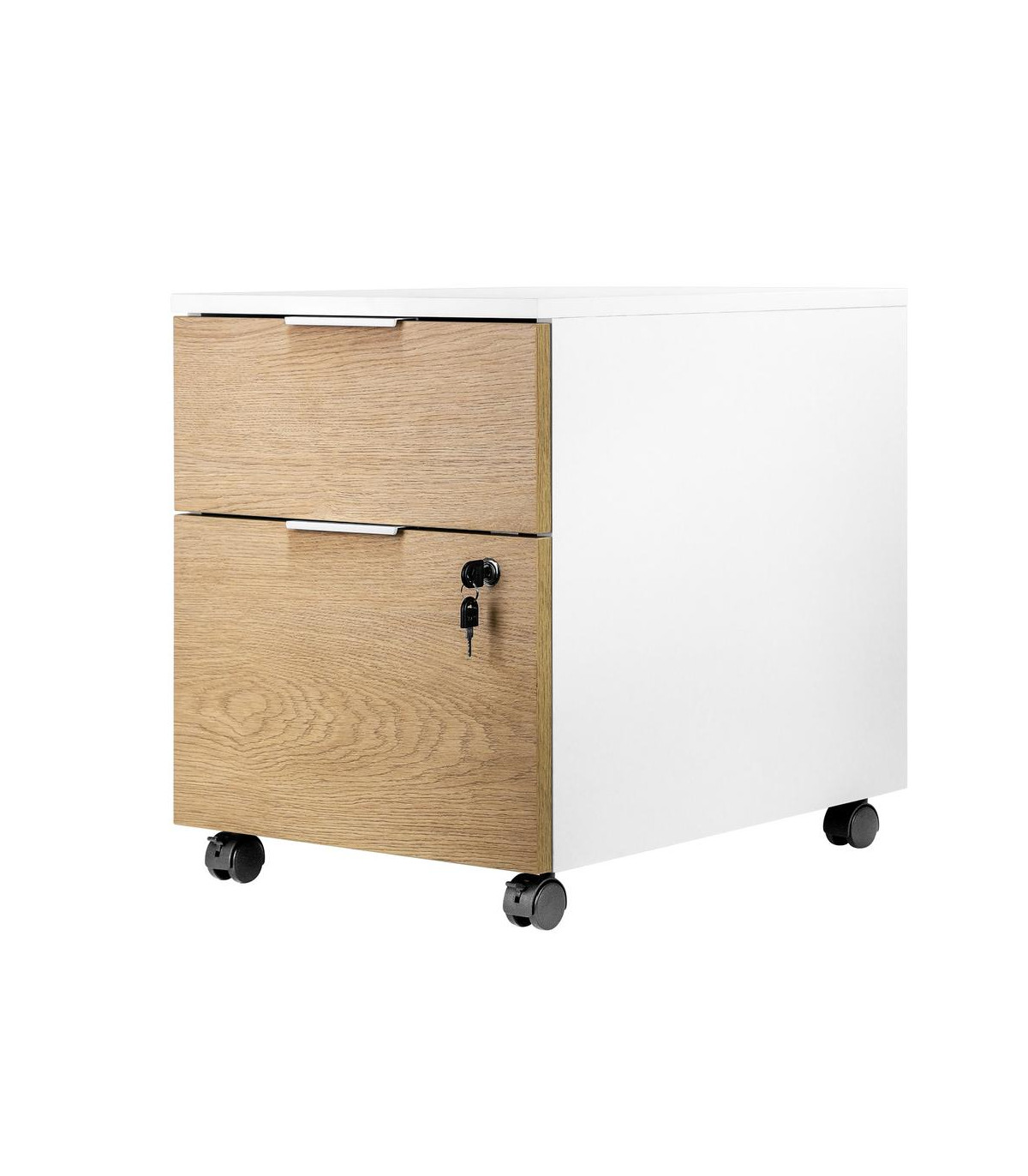 Cajonera phoenix artisan combinación blanca y madera natural