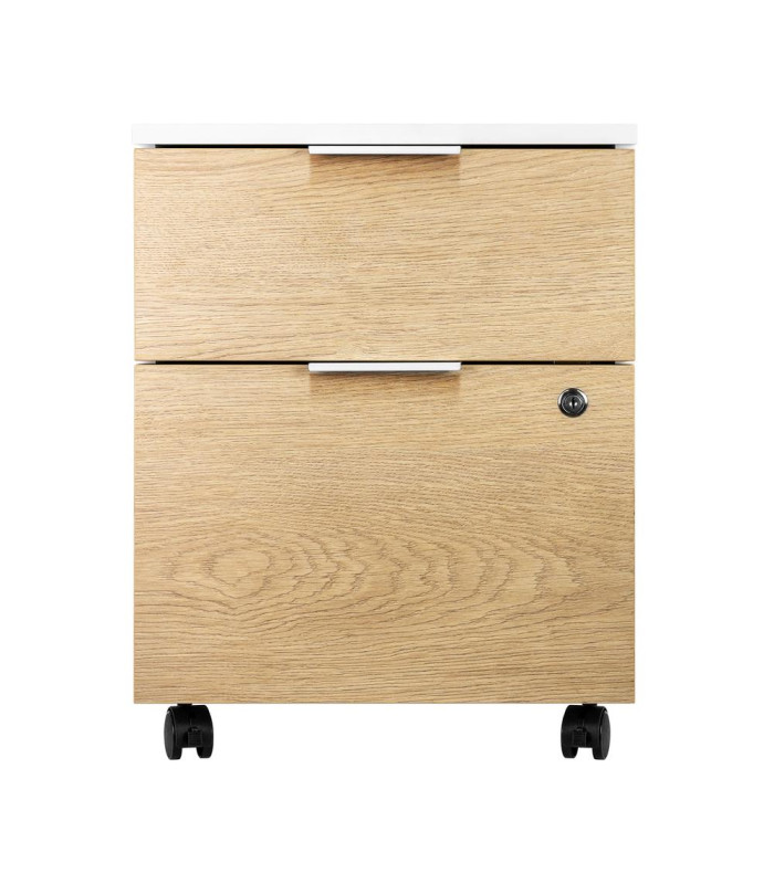 Cajonera phoenix artisan combinación blanca y madera natural