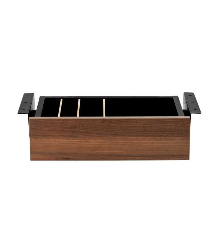 Cajon phoenix para escritorio artisan combinación negro y madera nogal