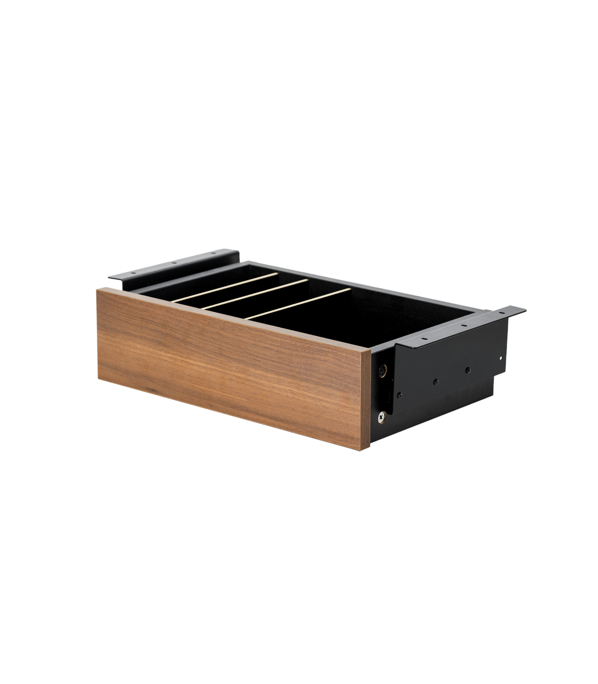 Cajon phoenix para escritorio artisan combinación negro y madera nogal