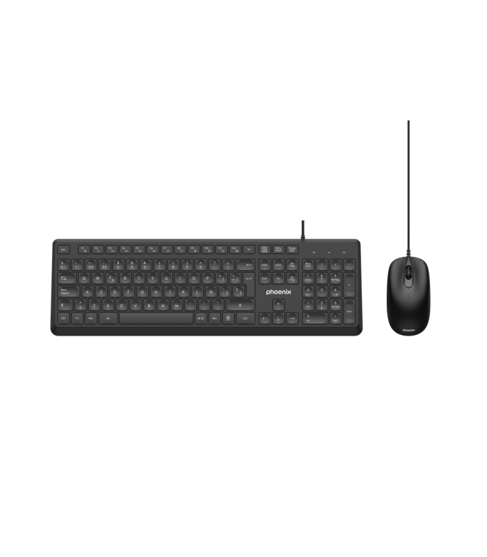 Phoenix combo teclado multimedia + ratón con cable usb 1200dpi