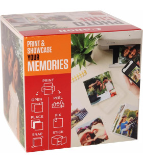 Papel canon pp - 201 5x5 pulgadas (40 hojas) + marco fotos xlboom acrílico 13x13cm + photo cube white - creative pack last - ora