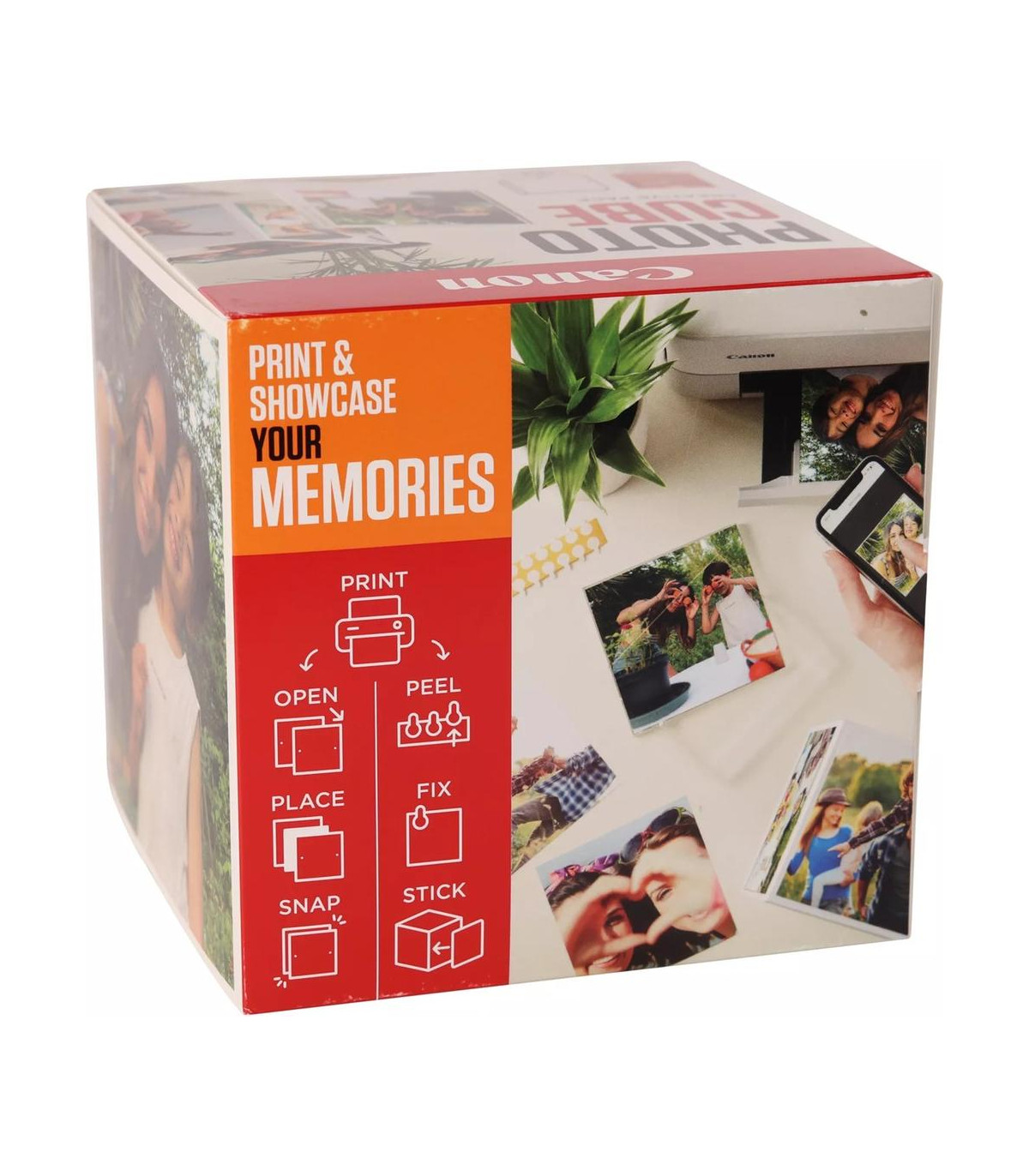 Papel canon pp - 201 5x5 pulgadas (40 hojas) + marco fotos xlboom acrílico 13x13cm + photo cube white - creative pack last - ora