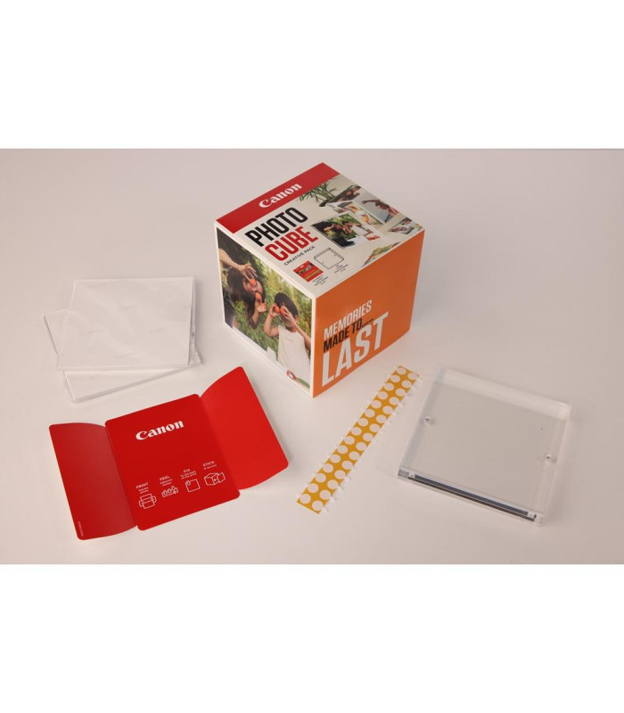 Papel canon pp - 201 5x5 pulgadas (40 hojas) + marco fotos xlboom acrílico 13x13cm + photo cube white - creative pack last - ora