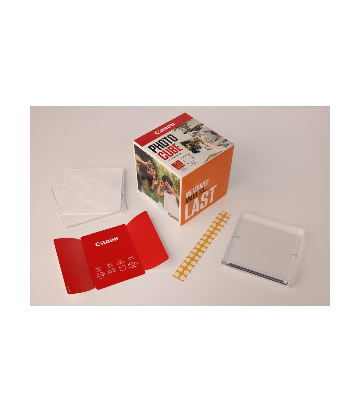 Papel canon pp - 201 5x5 pulgadas (40 hojas) + marco fotos xlboom acrílico 13x13cm + photo cube white - creative pack last - ora