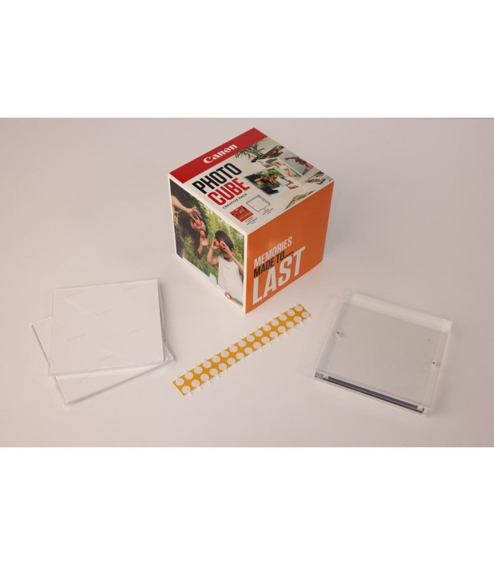 Papel canon pp - 201 5x5 pulgadas (40 hojas) + marco fotos xlboom acrílico 13x13cm + photo cube white - creative pack last - ora