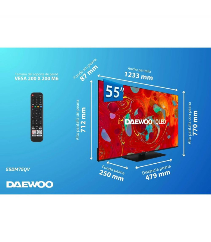 Tv daewoo 55 pulgadas qled 4k uhd - 55dm75qv - smart tv