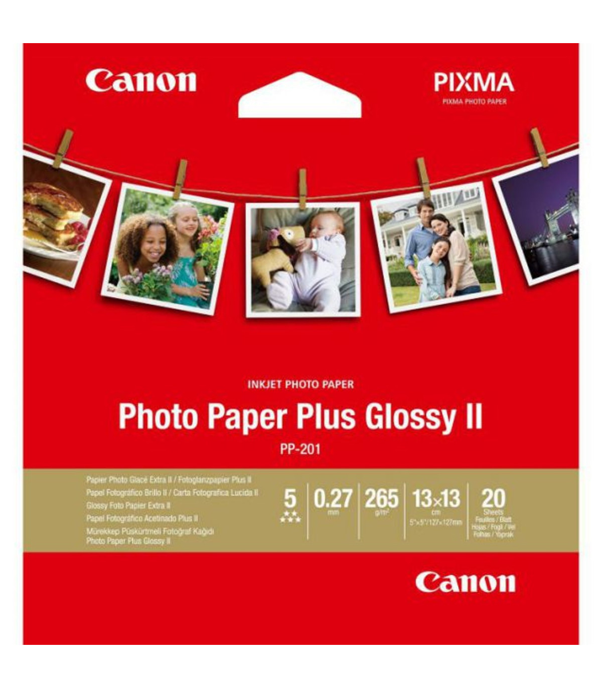Papel canon foto pp - 201 2311b060 13x13 -  20 hojas