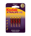 Blister pilas kodak alcalina xtralife aaa lr3 1.5v - blister 4 pilas