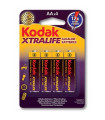 Blister kodak xtralife 4 pilas alcalina aa lr6