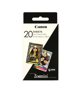 Papel fotografico canon zp - 2030 20 hojas zink para zoemini