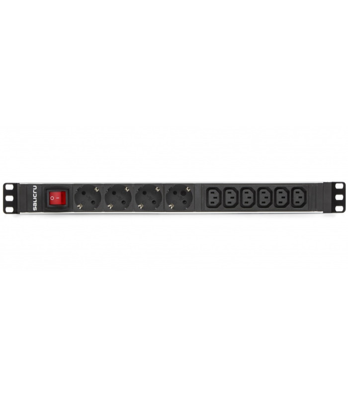 Regleta salicru para rack 19 pulgadas sps pdu 4 tomas schuko 6 tomas iec interruptor
