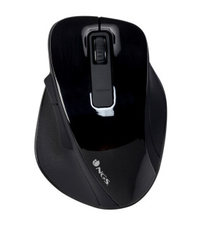 Raton inalambrico ngs bowblack - 2.4ghz - 800 - 1600dpi - 5 botones + scroll - nano receptor usb -  1*aa - negro