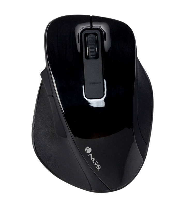 Raton inalambrico ngs bowblack - 2.4ghz - 800 - 1600dpi - 5 botones + scroll - nano receptor usb -  1*aa - negro