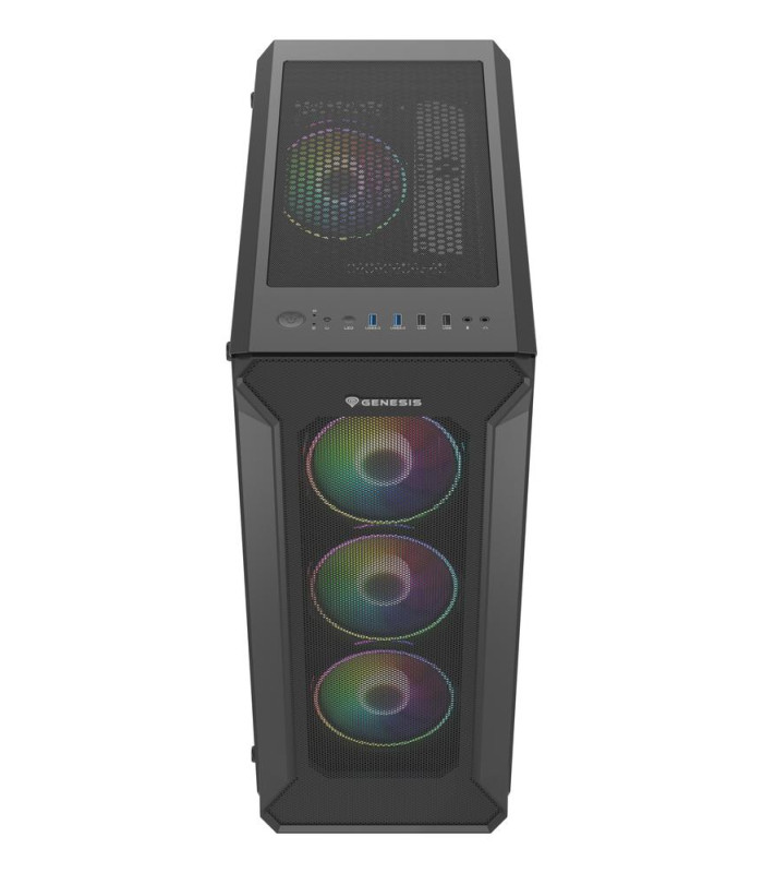 Caja ordenador gaming genesis irid 505 v2 argb atx cristal templado negra